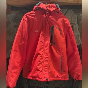 Red Pooluly Ski Jacket with Black Accents